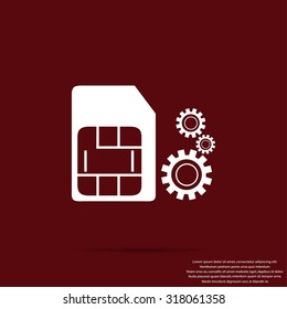 SIM card setting simple icon 