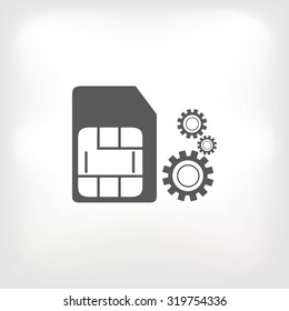 SIM card setting simple icon 