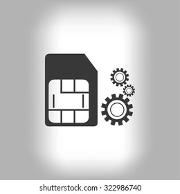 SIM card setting simple icon 