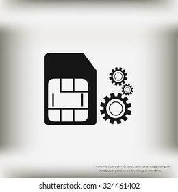 SIM card setting simple icon 