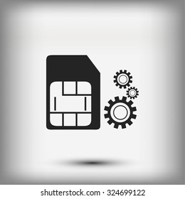 SIM card setting simple icon 