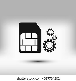 SIM card setting simple icon 
