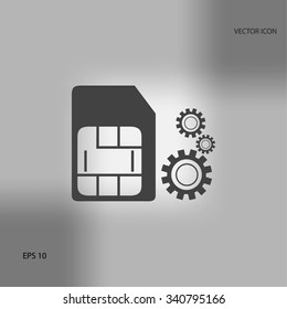 SIM card setting simple icon 