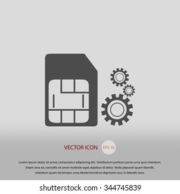 SIM card setting simple icon 