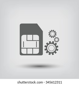 SIM card setting simple icon 