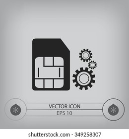 SIM card setting simple icon 