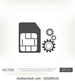 SIM card setting simple icon 