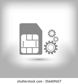 SIM card setting simple icon 