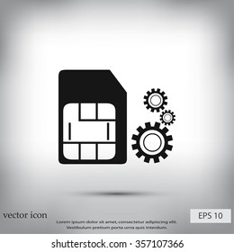 SIM card setting simple icon 