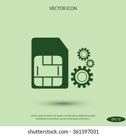 SIM card setting simple icon 
