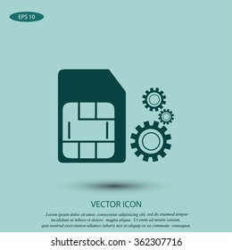SIM card setting simple icon 