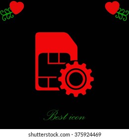 SIM card setting simple icon 