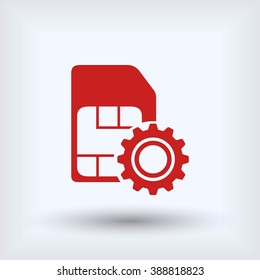 SIM card setting simple icon 