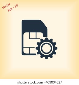 SIM card setting simple icon 