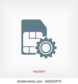 SIM card setting simple icon, flat design best vector icon