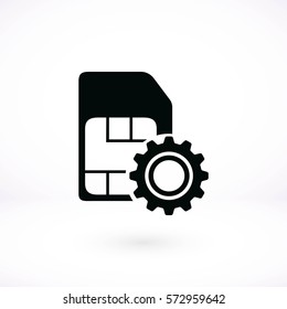SIM card setting simple icon, flat design best vector icon