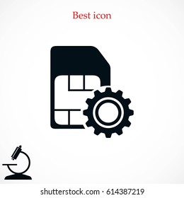 SIM card setting simple icon, flat design best vector icon