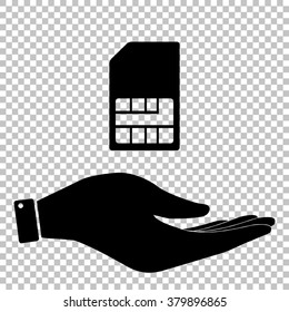 Sim card sign. Flat style icon vector illustration.