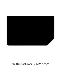 Silueta de tarjeta SIM aislada sobre fondo blanco. Diseño de Ilustración vectorial de iconos de tarjeta SIM.