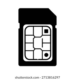 SIM-Karte Silhouette Mobiltechnologie Vektor