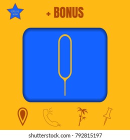 Sim Card Slot Eject Pin Tool. Flat design style.Vector icon