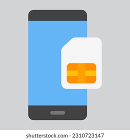 Icono de teléfono inteligente de tarjeta SIM, uso para presentación de aplicaciones móviles en sitios web