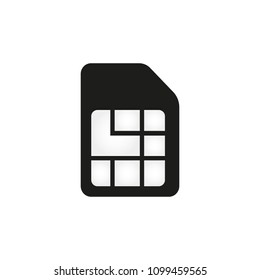 SIM Card Or Subscriber Identity / Identification Module Chip Flat Vector Icon For Apps And Websites