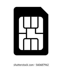 SIM Card Or Subscriber Identity / Identification Module Chip Flat Vector Icon For Apps And Websites