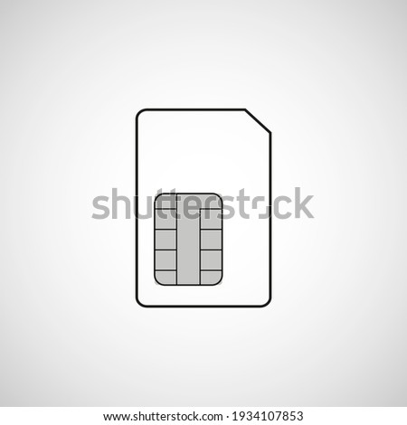 Sim card symbol, icon. Flat vector illustration