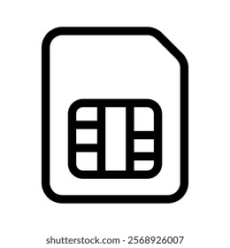 A sim card symbol used for mobile network connectivity or storage