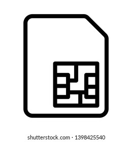 SIM card thin line icon. Linear vector illustration. Pictogram isolated on white background - Vector