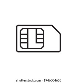 Icono de línea delgada de la tarjeta SIM. Ilustración vectorial lineal. Pictograma aislado en fondo blanco
