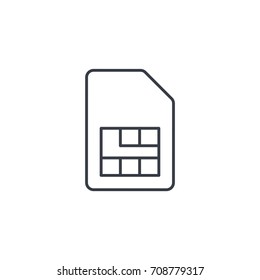 SIM card thin line icon. Linear vector illustration. Pictogram isolated on white background