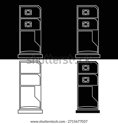 sim card tray icon, sim card tray icon set