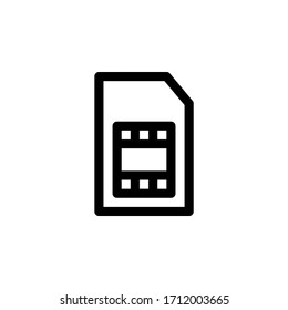 Sim Card User Interface Outline Icon Logo Vector Illustration
