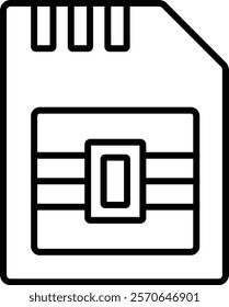 Sim Card vector icon. Can be used for printing, mobile and web applications.