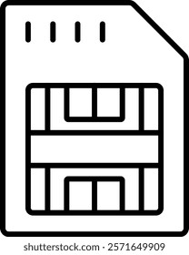 Sim Card vector icon. Can be used for printing, mobile and web applications.