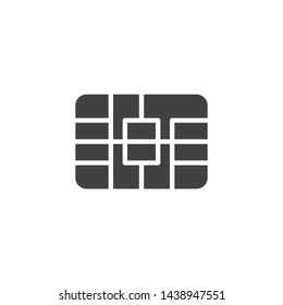 SIM card vector icon. Electronic Chip filled flat sign for mobile concept and web design. Phone card glyph icon. Symbol, logo illustration. Vector graphics