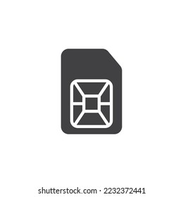 SIM card vector icon. filled flat sign for mobile concept and web design. Mobile sim card glyph icon. Symbol, logo illustration. Vector graphics