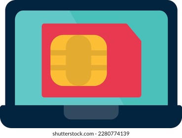 Sim Card Vector Icon Flat Style