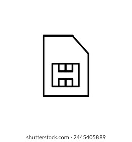 Sim card vector icon. Sim flat sign design. Sim symbol pictogram. Memory card icon. Micro sd sign. TF card sign. UX UI icon