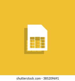 Sim card vector icon. Flat design style eps 10