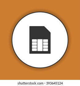Sim card vector icon. Flat design style eps 10
