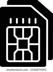 Sim Card Vector Icon Glyph Style