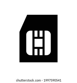 Sim card vector icon, isolated on white background