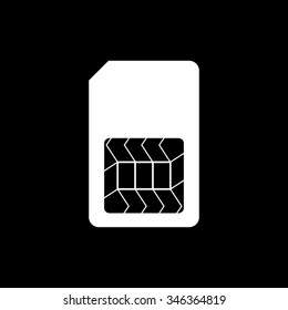 sim card vector icon isolated on black