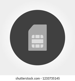 Sim card vector icon, micro chip symbol.