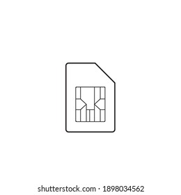 Sim card vector icon, micro chip symbol. Modern, simple flat vector illustration for web site or mobile app