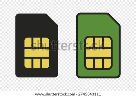 Sim card vector icon. Mobile sim card