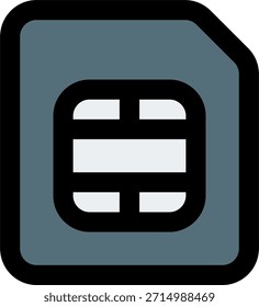 Ícone vetorial do cartão SIM em estilo moderno, chip de rede móvel e ilustração da tecnologia do dispositivo de comunicação. Ícone Linha Preenchida